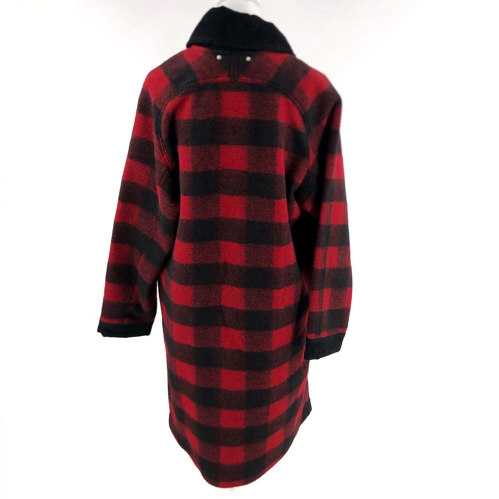 Diesel Plaid Coat Red Black Plaid Flannel Women's Sz L NWT $875 - Picture 4 of 11